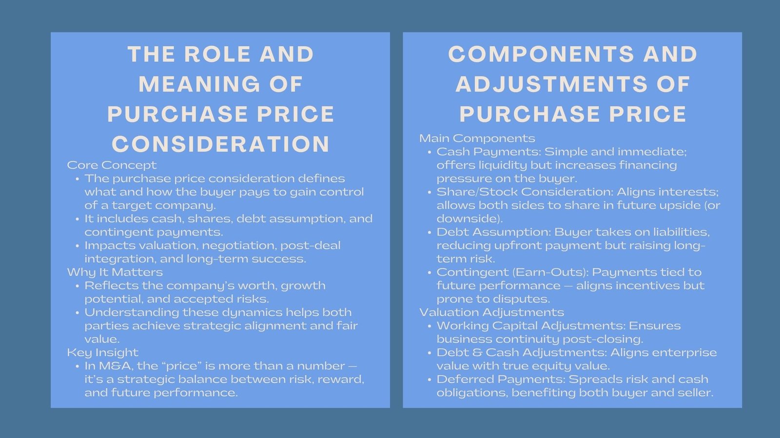Understanding Purchase Price Consideration in MA