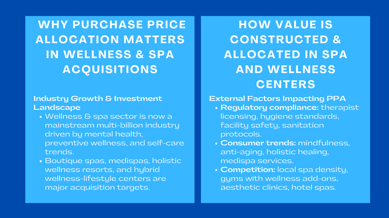 Allocating Purchase Price for Wellness Spa Centers