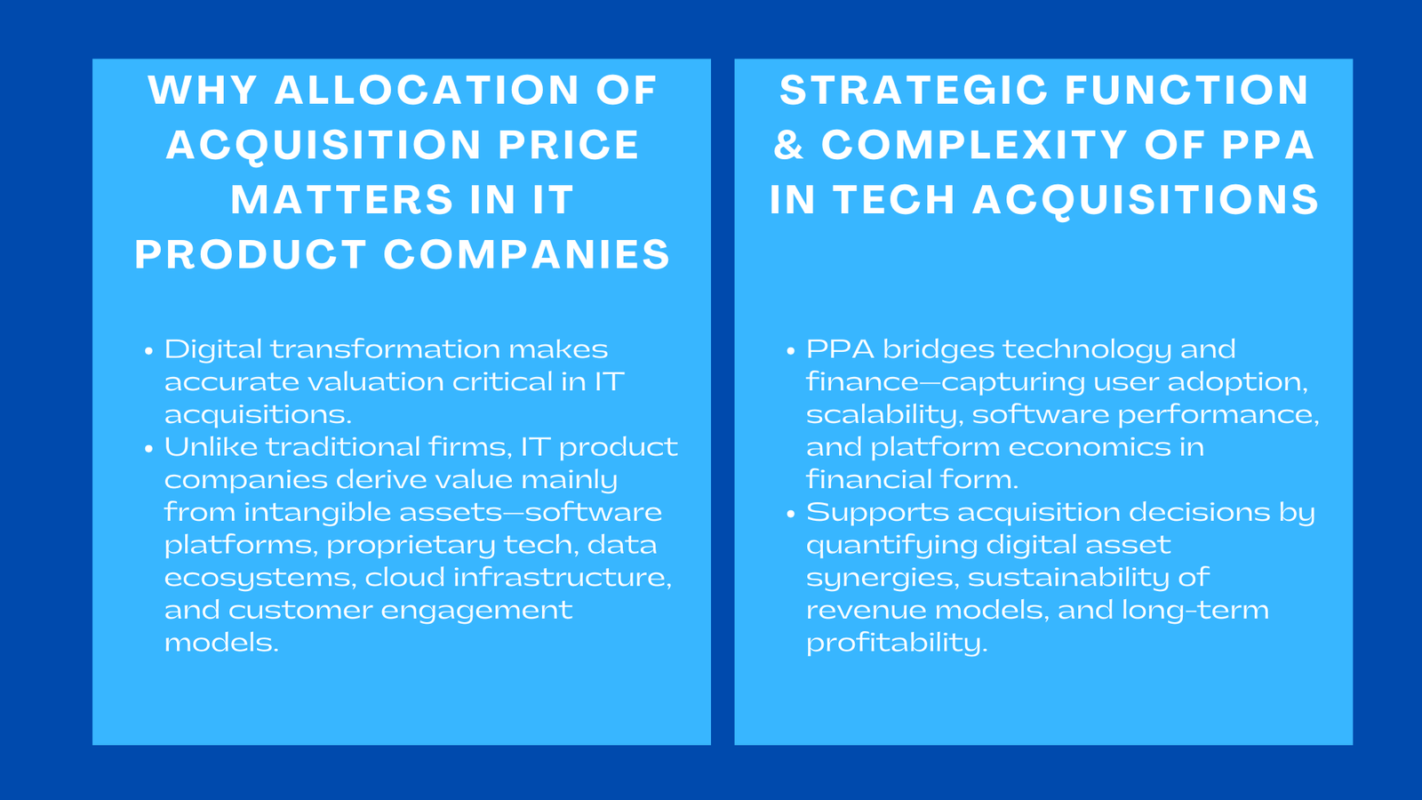 Allocation of Acquisition Price in IT Product Companies