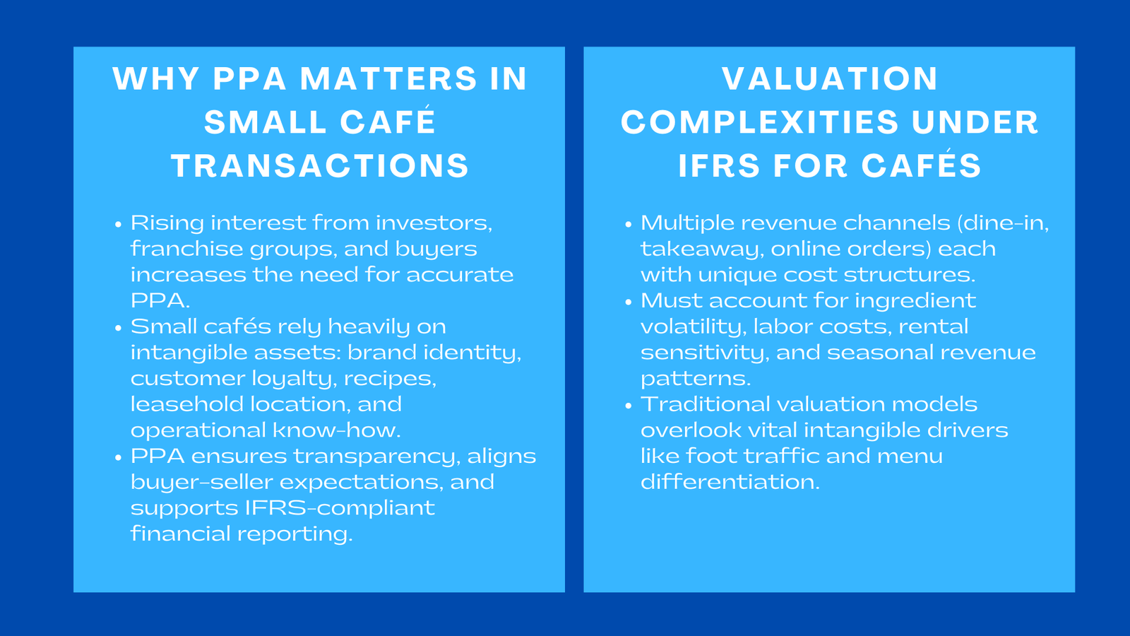 How Small Cafés Handle Purchase Price Allocation