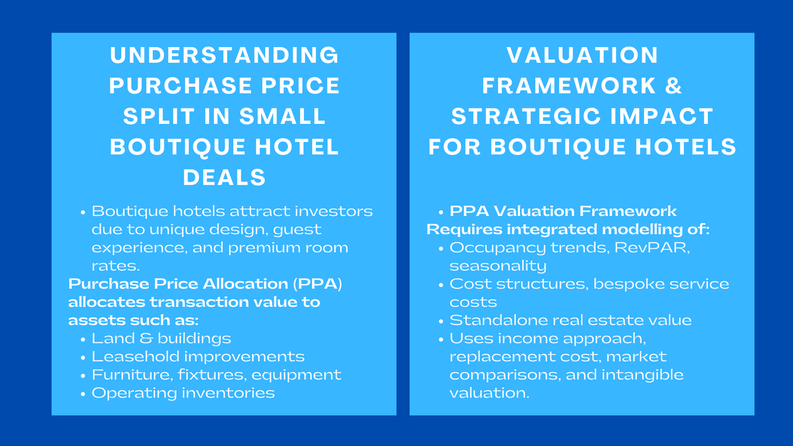 Purchase Price Split in Small Boutique Hotel Deals